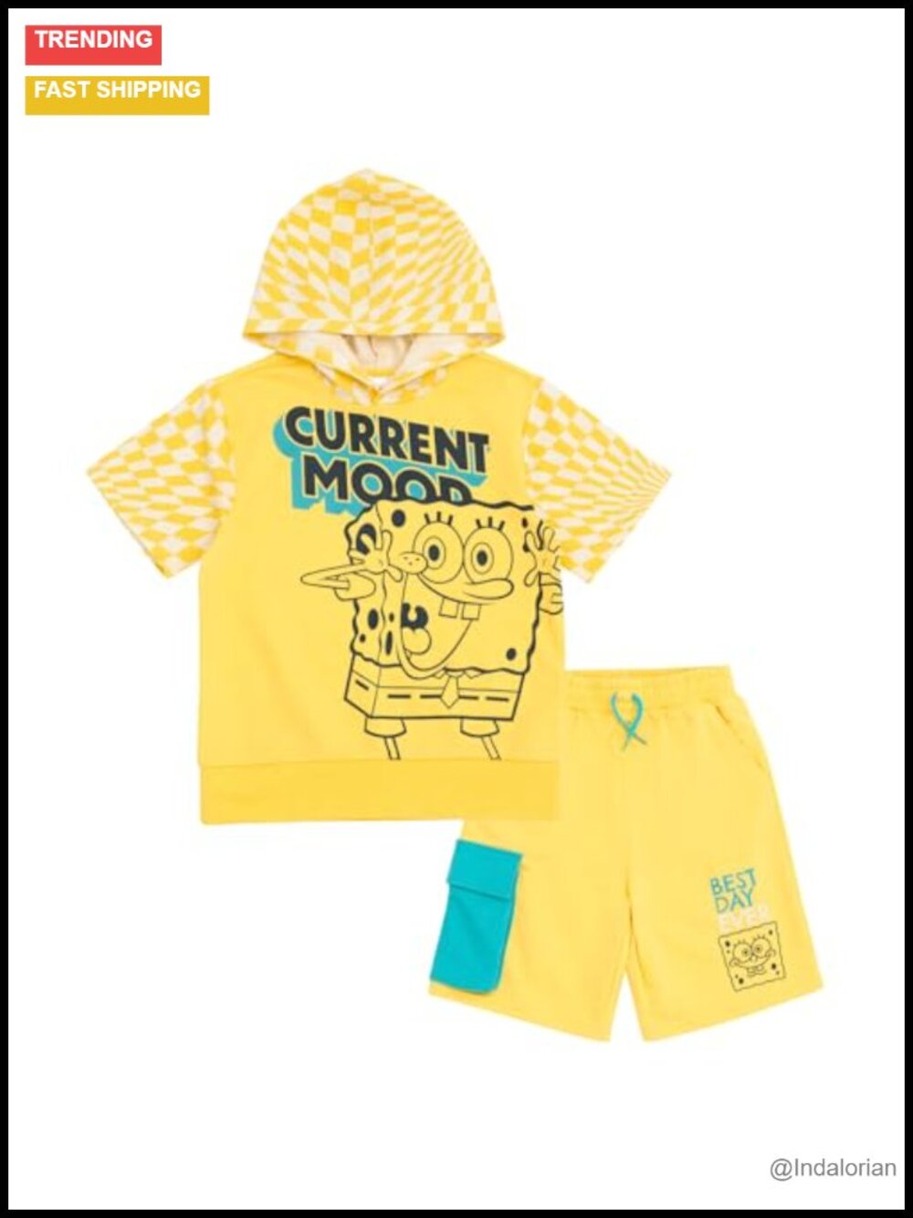 SpongeBob SquarePants French Terry Hoodie and Shorts Set for Boys